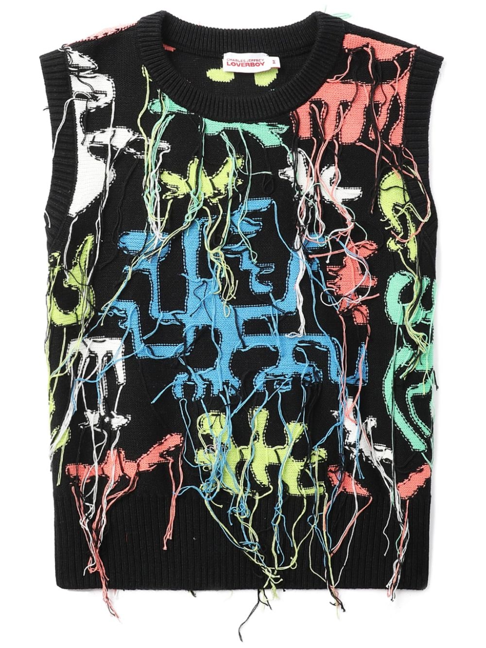 Charles Jeffrey Loverboy distressed sleeveless jumper - Black von Charles Jeffrey Loverboy