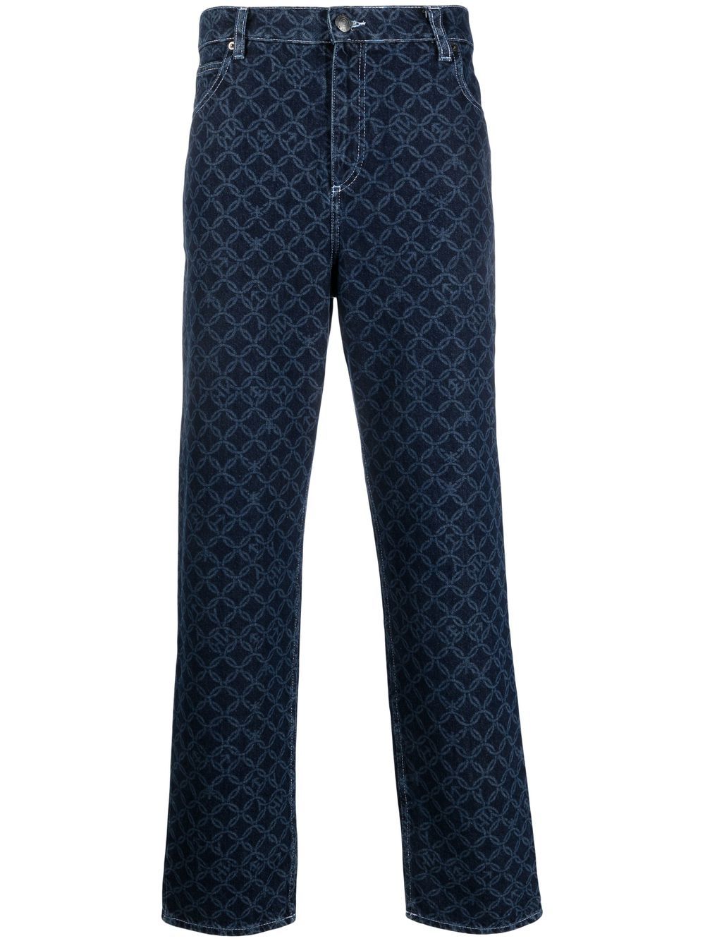 Charles Jeffrey Loverboy geometric-patterned straight leg jeans - Blue von Charles Jeffrey Loverboy