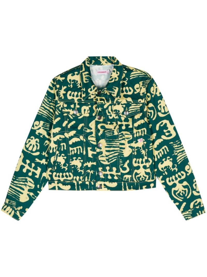 Charles Jeffrey Loverboy graphic-print denim jacket - Green von Charles Jeffrey Loverboy