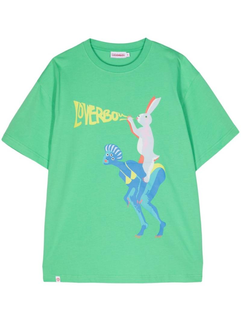 Charles Jeffrey Loverboy graphic-print organic cotton T-shirt - Green von Charles Jeffrey Loverboy