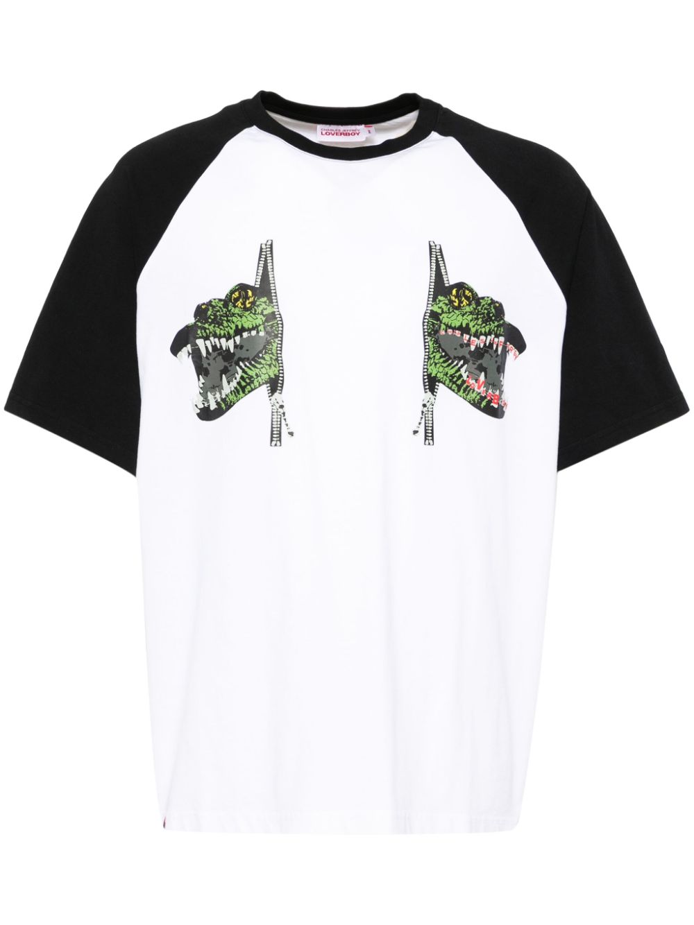 Charles Jeffrey Loverboy graphic raglan T-shirt - WHITE AND BLACK von Charles Jeffrey Loverboy