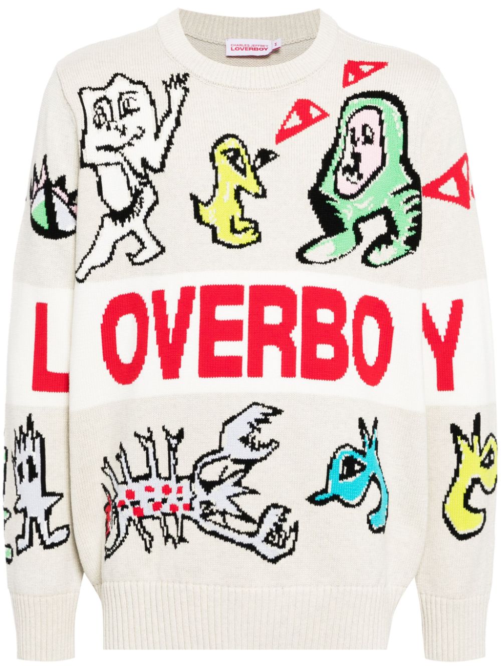 Charles Jeffrey Loverboy intarsia-knit cotton jumper - Neutrals von Charles Jeffrey Loverboy