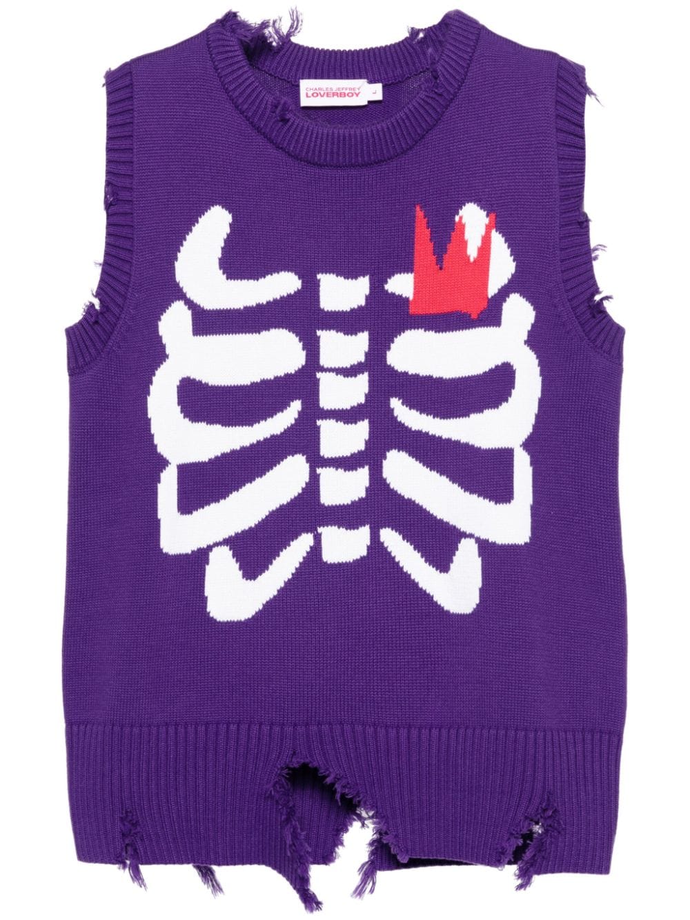 Charles Jeffrey Loverboy intarsia-knit sleeveless jumper - Purple von Charles Jeffrey Loverboy