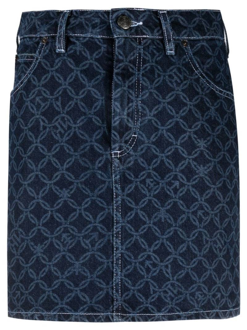 Charles Jeffrey Loverboy jacquard-pattern denim skirt - Blue von Charles Jeffrey Loverboy