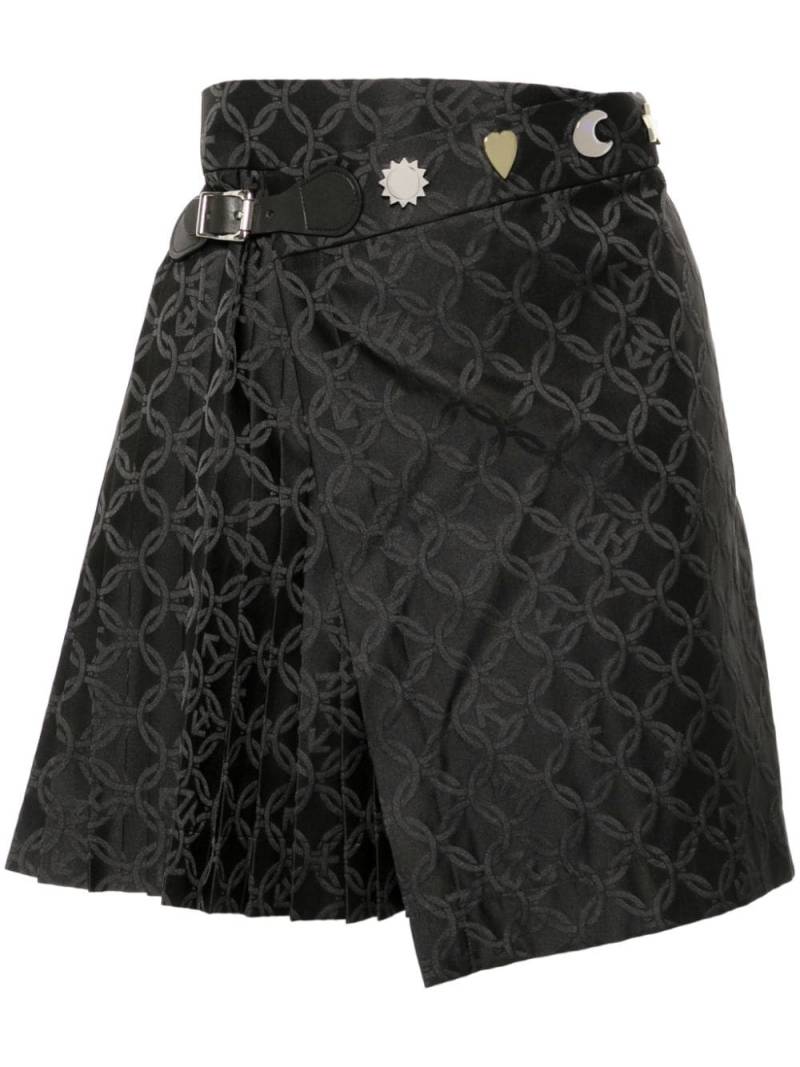 Charles Jeffrey Loverboy jacquard pleated mini skirt - Black von Charles Jeffrey Loverboy