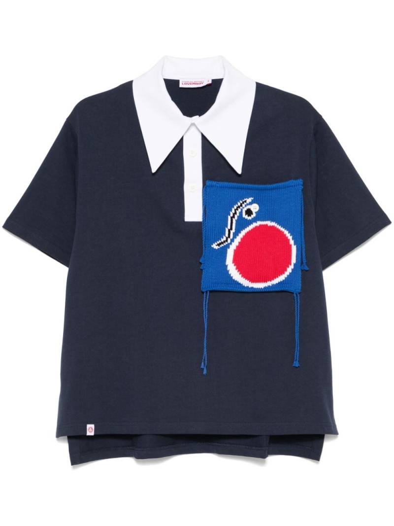 Charles Jeffrey Loverboy knitted patch-pocket polo shirt - Blue von Charles Jeffrey Loverboy