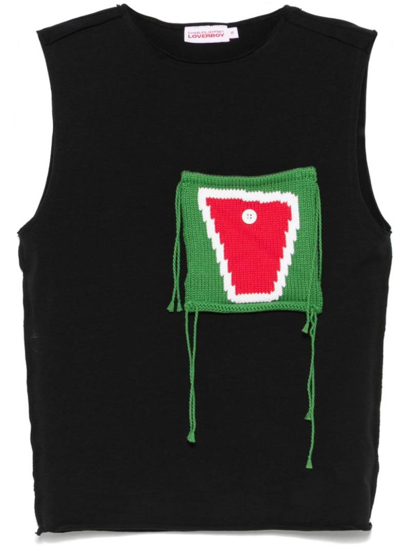 Charles Jeffrey Loverboy knitted patch-pocket vest - Black von Charles Jeffrey Loverboy