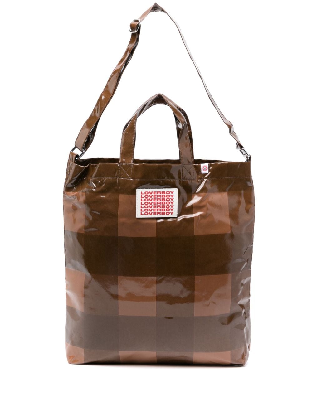 Charles Jeffrey Loverboy large checked tote bag - Brown von Charles Jeffrey Loverboy