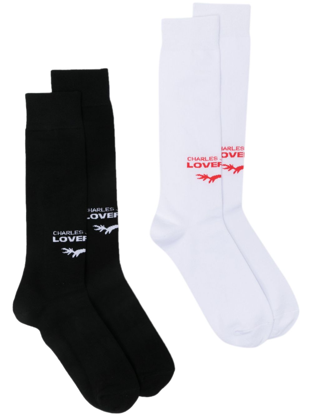 Charles Jeffrey Loverboy logo-intarsia cotton blend socks (set of two) - White von Charles Jeffrey Loverboy