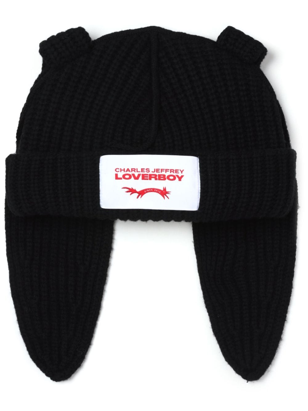 Charles Jeffrey Loverboy logo-patch chunky-knit beanie - Black von Charles Jeffrey Loverboy