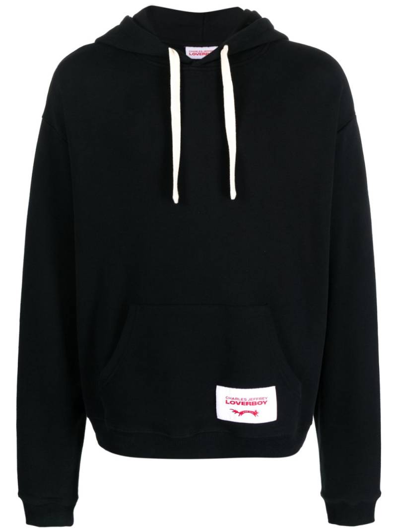 Charles Jeffrey Loverboy logo-patch organic-cotton hoodie - Black von Charles Jeffrey Loverboy