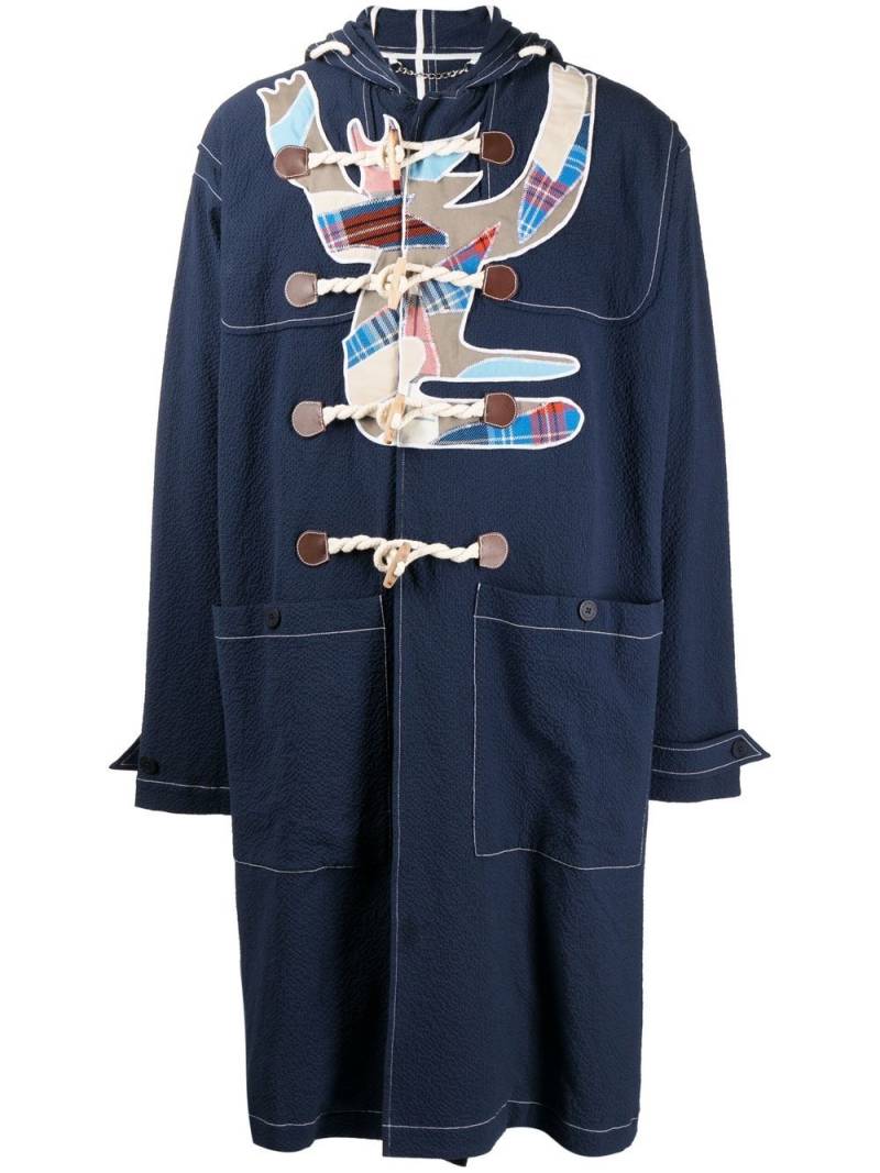 Charles Jeffrey Loverboy patch-detail duffle coat - Blue von Charles Jeffrey Loverboy