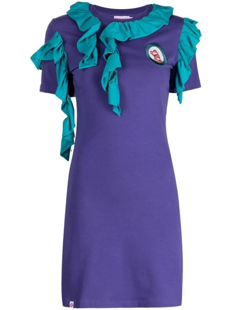 Charles Jeffrey Loverboy ruffle-detail logo-embroidered minidress - Purple von Charles Jeffrey Loverboy