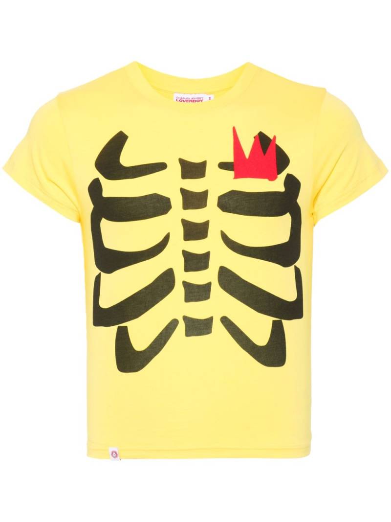 Charles Jeffrey Loverboy skeleton-print bab T-shirt - Yellow von Charles Jeffrey Loverboy