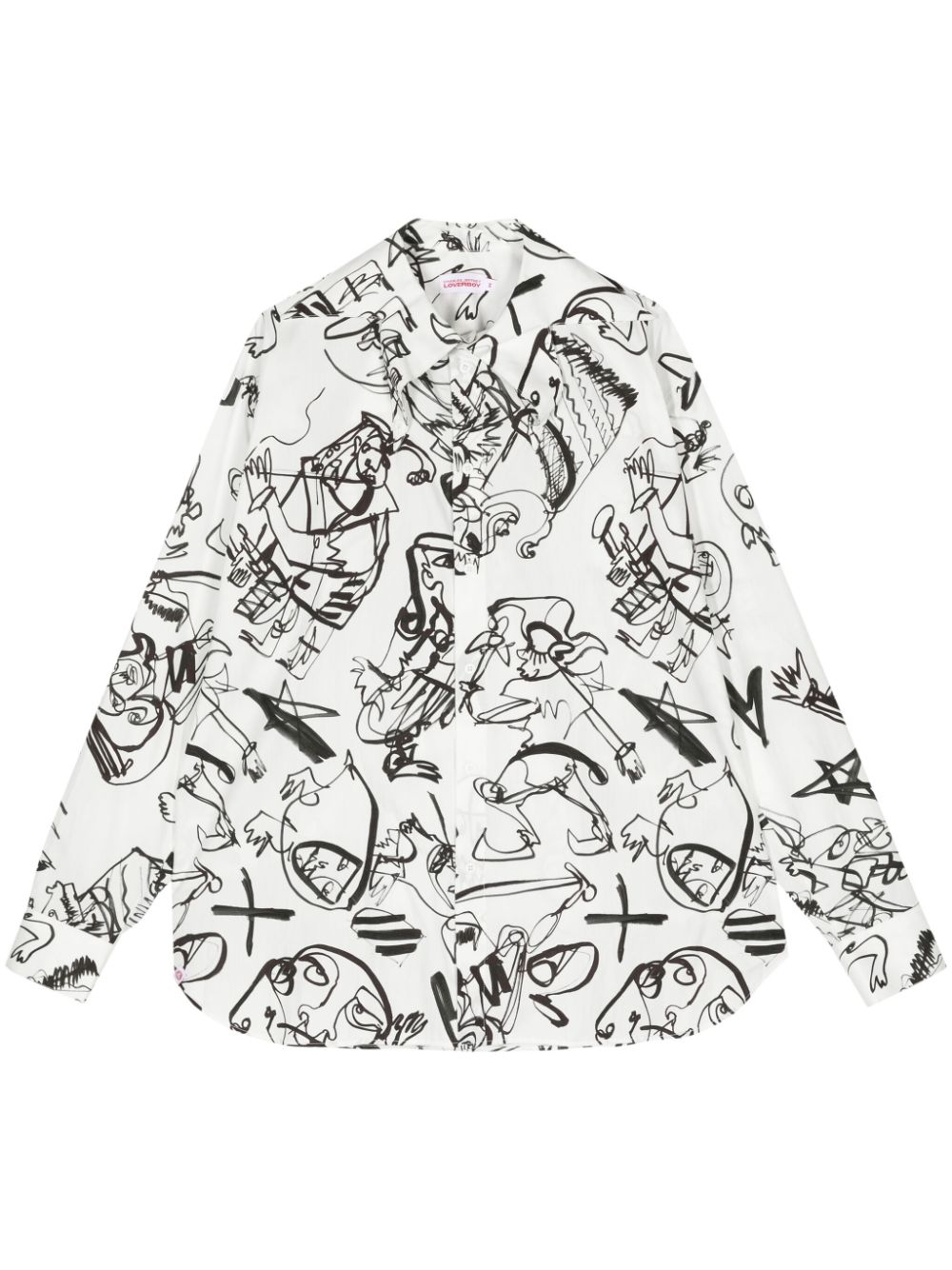 Charles Jeffrey Loverboy sketch-print organic cotton shirt - White von Charles Jeffrey Loverboy