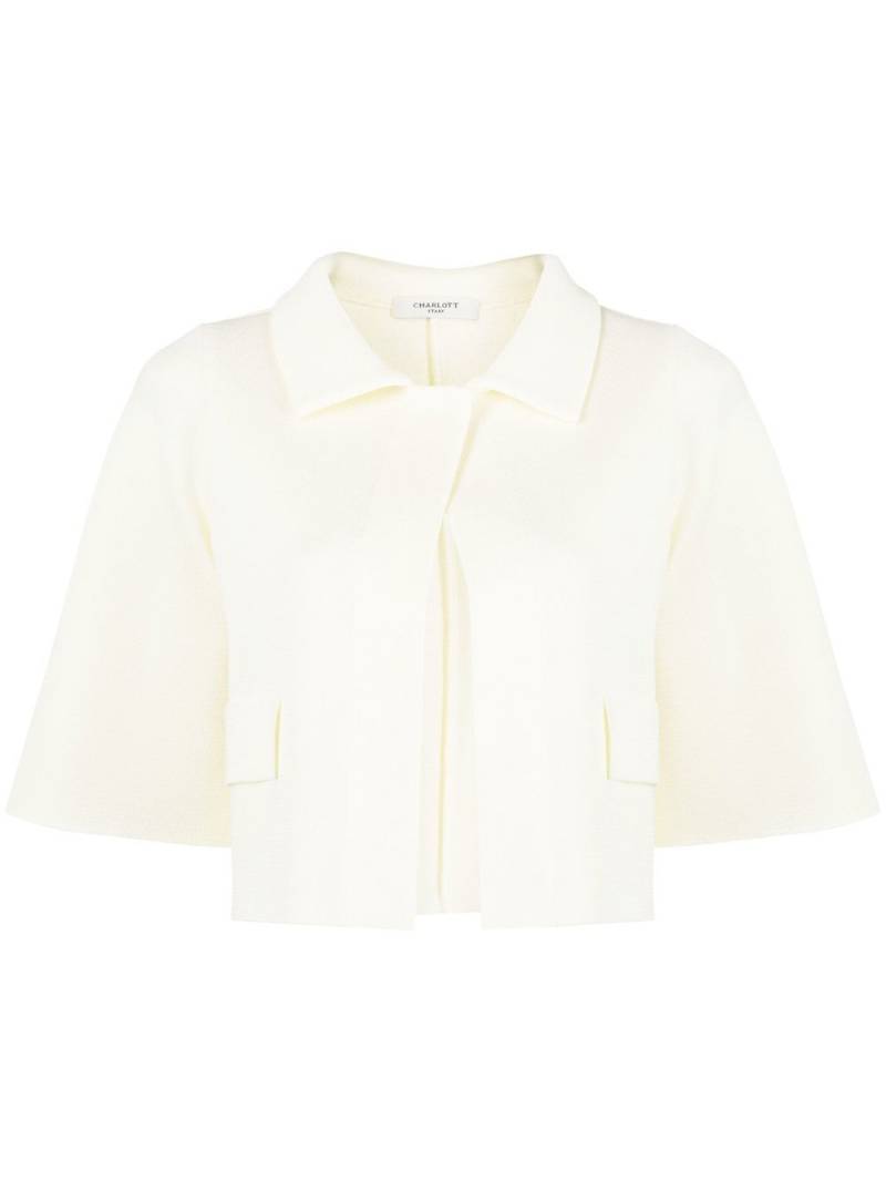 Charlott short-sleeve knitted jacket - Neutrals von Charlott