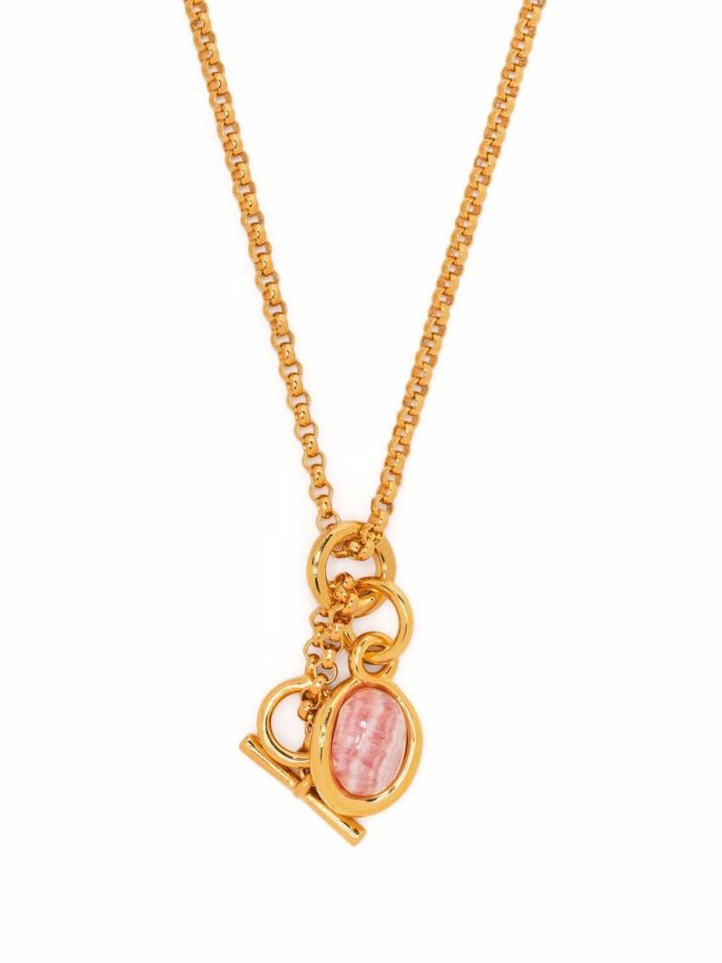 Charlotte Chesnais Neo Turtle rhodochorosite-mineral necklace - Gold von Charlotte Chesnais