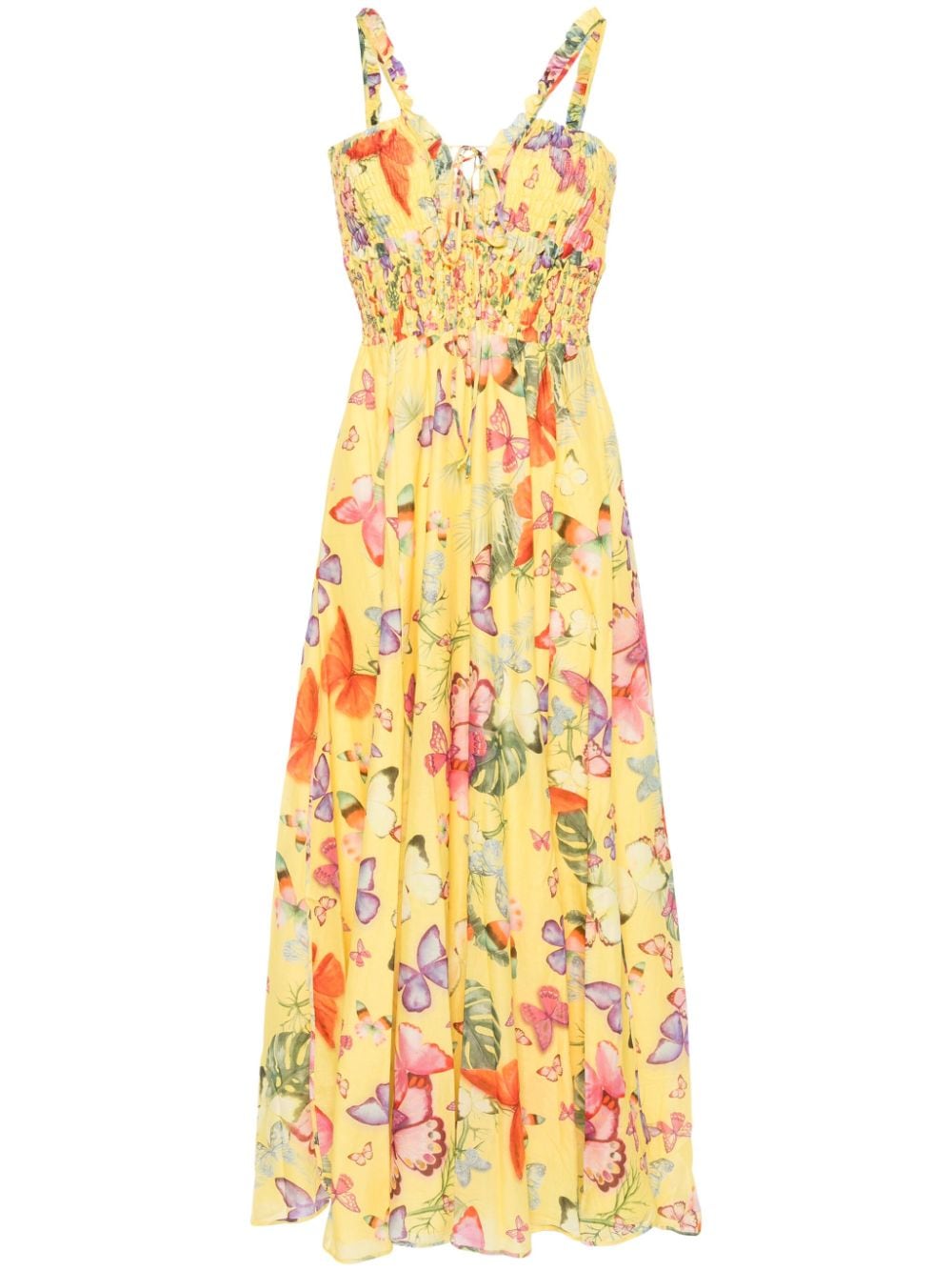 Charo Ruiz Ibiza Coa butterfly-print midi dress - Yellow von Charo Ruiz Ibiza