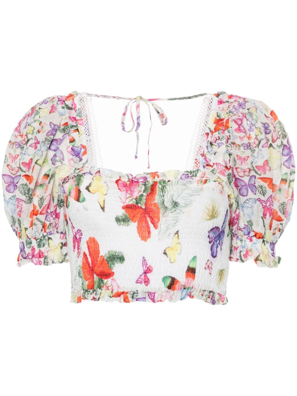 Charo Ruiz Ibiza Lirio butterfly-print blouse - White von Charo Ruiz Ibiza