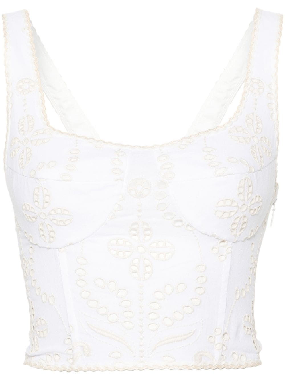 Charo Ruiz Ibiza Mariel embroidery cropped top - White von Charo Ruiz Ibiza