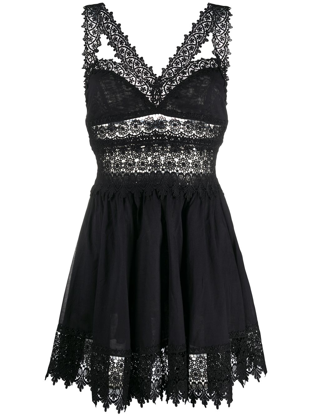 Charo Ruiz Ibiza lace trim dress - Black von Charo Ruiz Ibiza