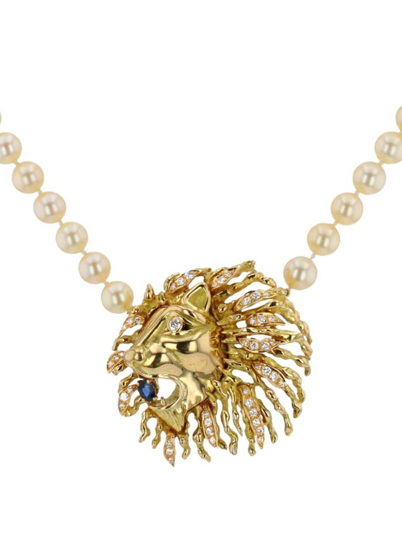 Chaumet 1970s lion head pearl necklace - Gold von Chaumet