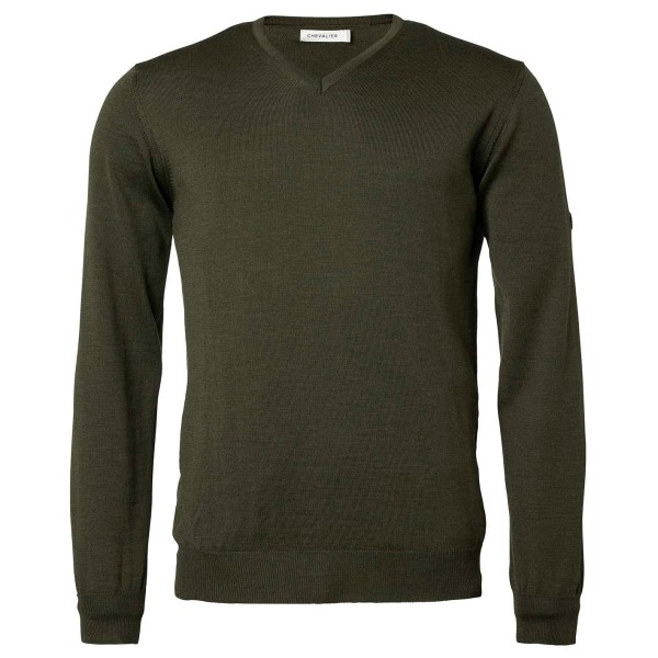 Chevalier - Aston V-Neck Merino Pullover - Merinopullover Gr L;M;S;XL;XXL blau;oliv von Chevalier