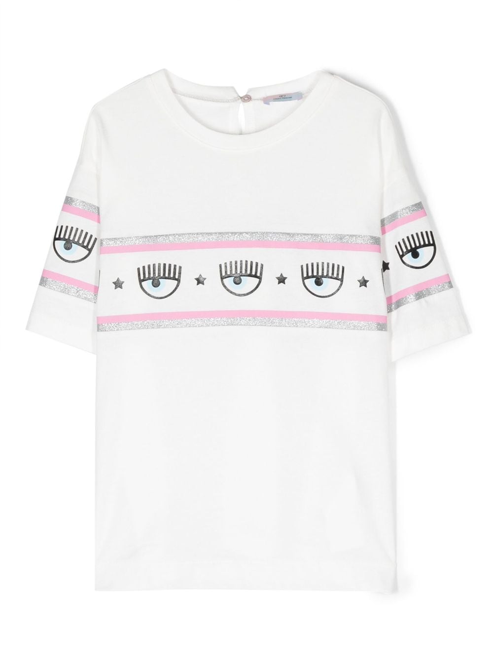 Chiara Ferragni Kids Eyelike logo-tape T-shirt - White von Chiara Ferragni Kids