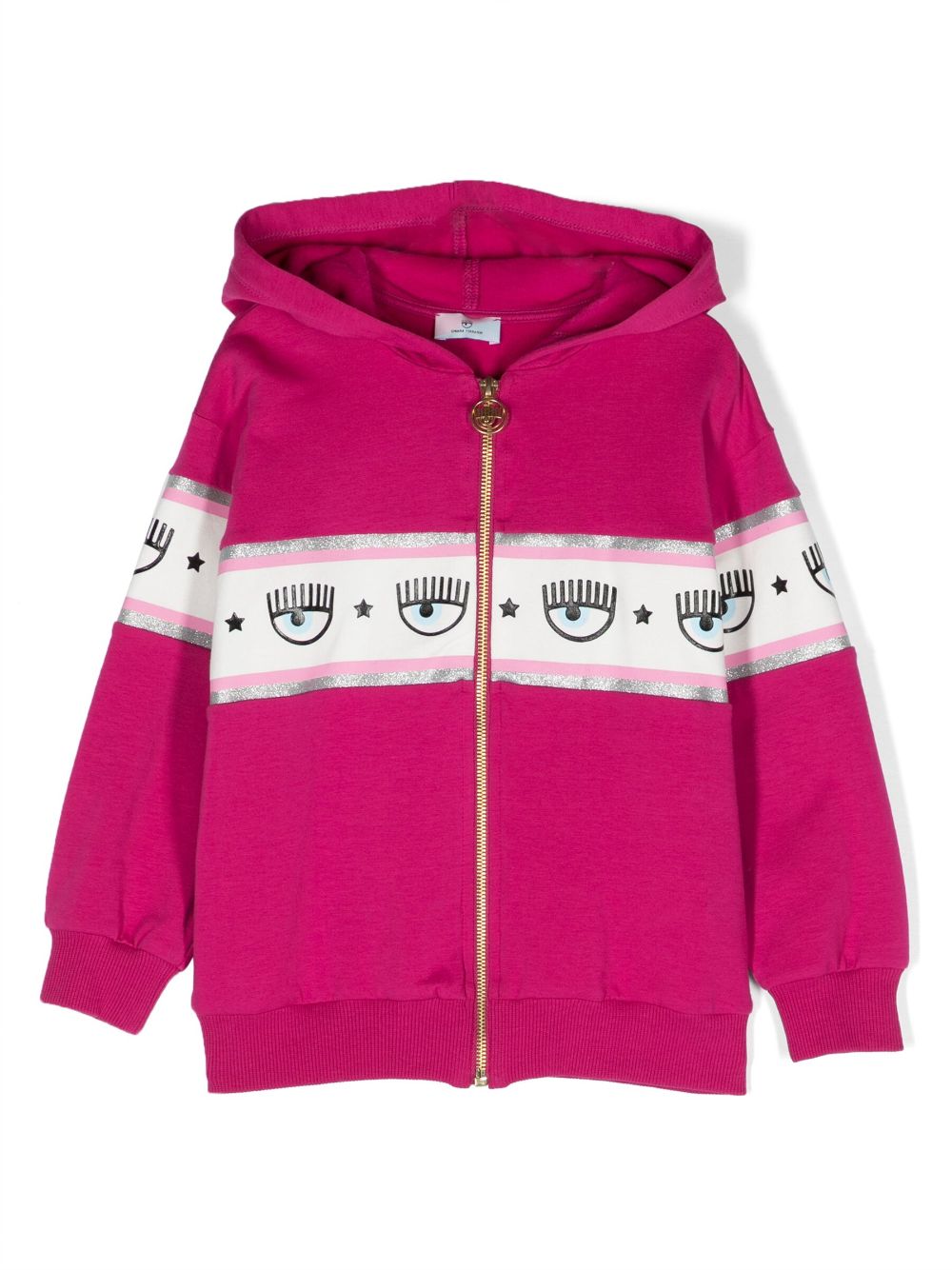 Chiara Ferragni Kids Eyelike logo-tape hooded jacket - Pink von Chiara Ferragni Kids