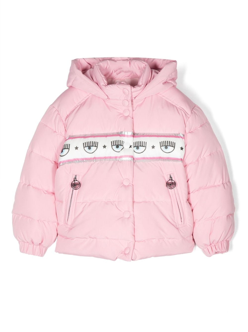 Chiara Ferragni Kids Eyelike logo-tape padded jacket - Pink von Chiara Ferragni Kids