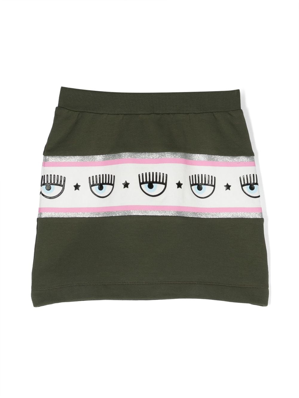 Chiara Ferragni Kids Eyelike logo-tape skirt - Green von Chiara Ferragni Kids