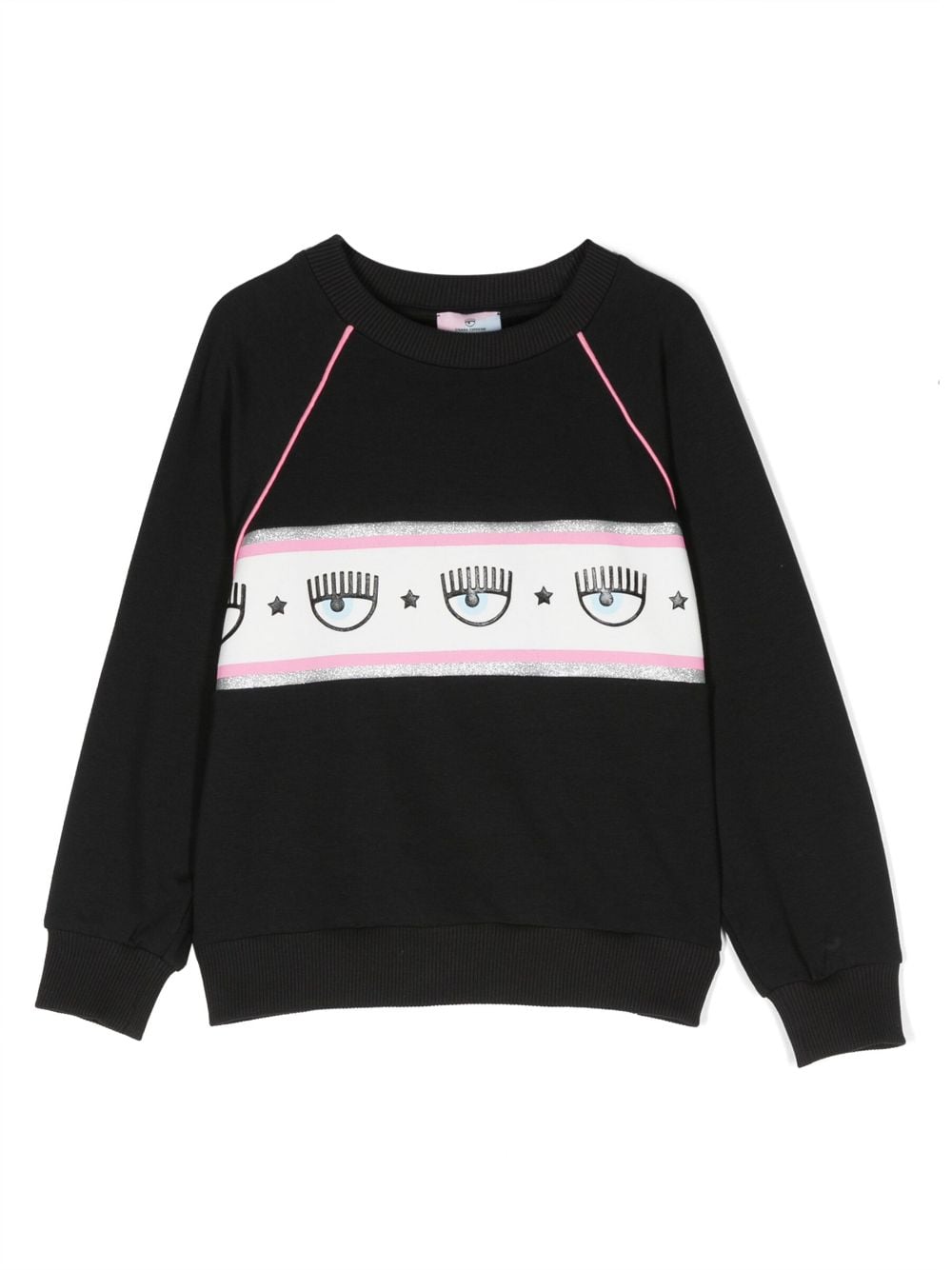 Chiara Ferragni Kids Eyelike logo-tape sweatshirt - Black von Chiara Ferragni Kids