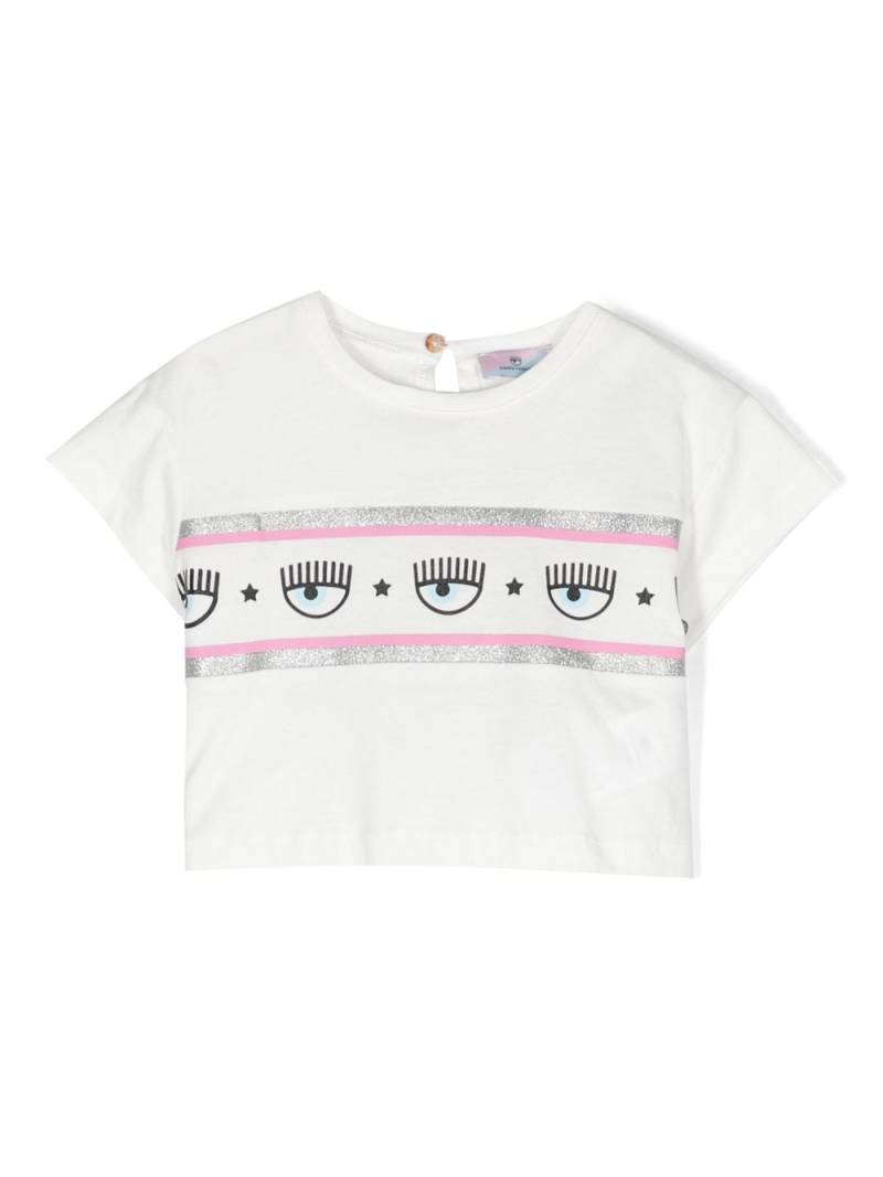 Chiara Ferragni Kids Eyelike-motif cotton T-shirt - White von Chiara Ferragni Kids