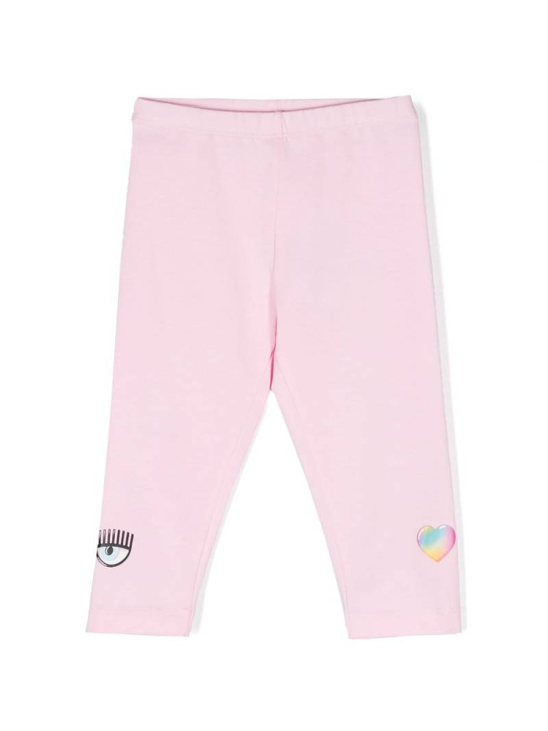 Chiara Ferragni Kids Eyelike-motif cotton leggings - Pink von Chiara Ferragni Kids