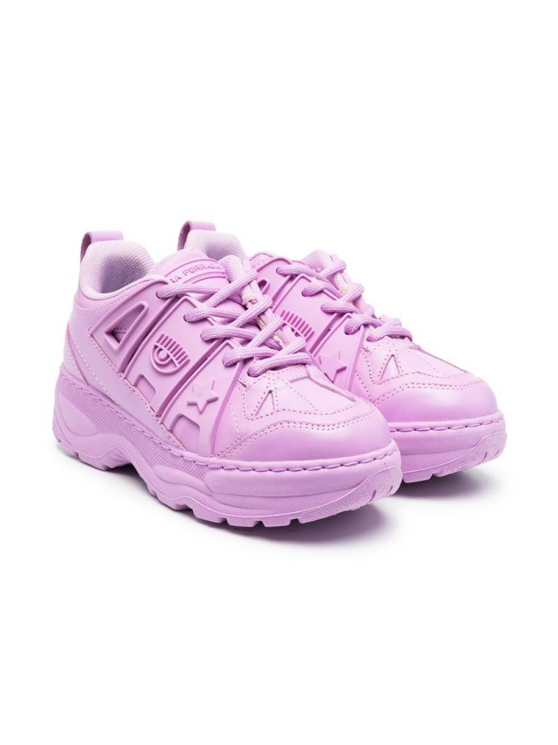 Chiara Ferragni Kids Eyelike-motif sneakers - Purple von Chiara Ferragni Kids