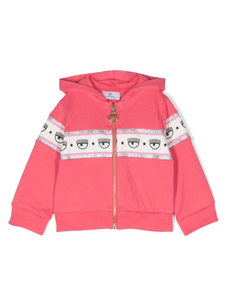 Chiara Ferragni Kids Eyelike-motif stretch-cotton hoodie - Pink von Chiara Ferragni Kids