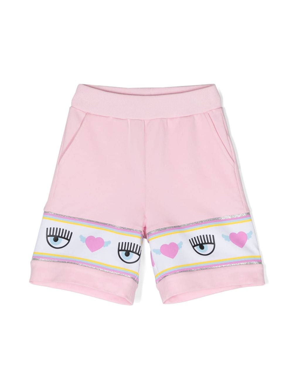 Chiara Ferragni Kids Eyelike-motif track shorts - Pink von Chiara Ferragni Kids