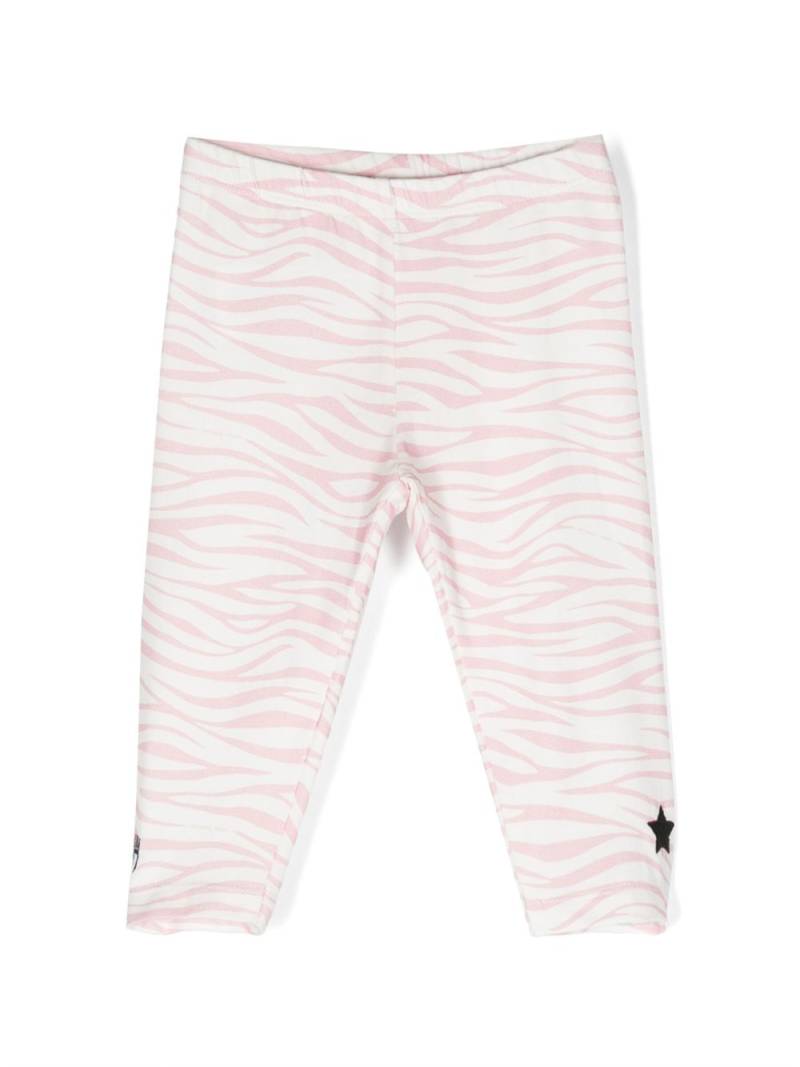 Chiara Ferragni Kids Eyelike-motif zebra-print leggings - Pink von Chiara Ferragni Kids