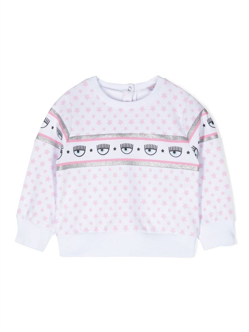 Chiara Ferragni Kids Logomania glitter-detail sweatshirt - White von Chiara Ferragni Kids