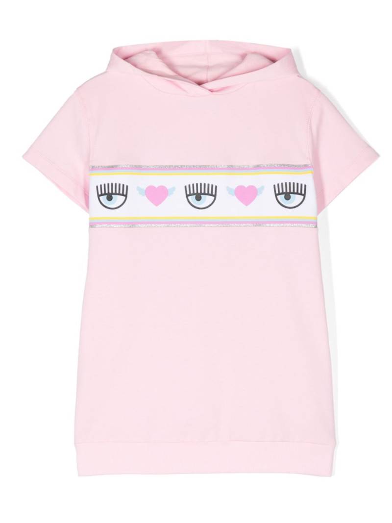 Chiara Ferragni Kids Logomania hooded cotton dress - Pink von Chiara Ferragni Kids