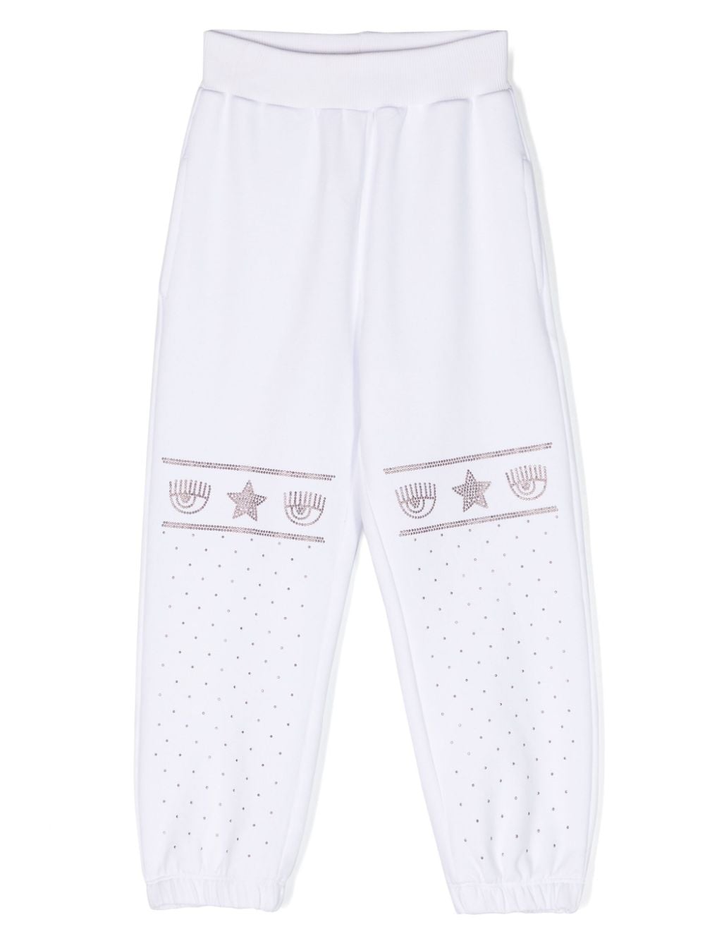 Chiara Ferragni Kids Maxi Logomania studded track pants - White von Chiara Ferragni Kids