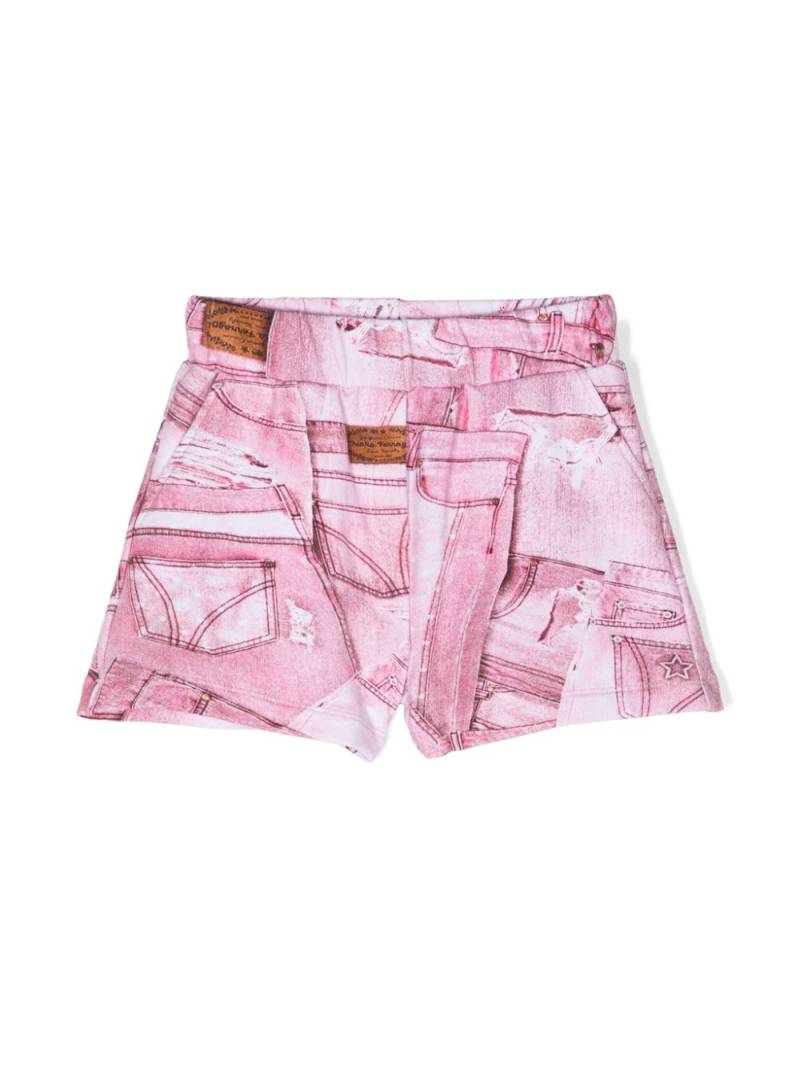 Chiara Ferragni Kids St. Denim graphic-print shorts - Pink von Chiara Ferragni Kids