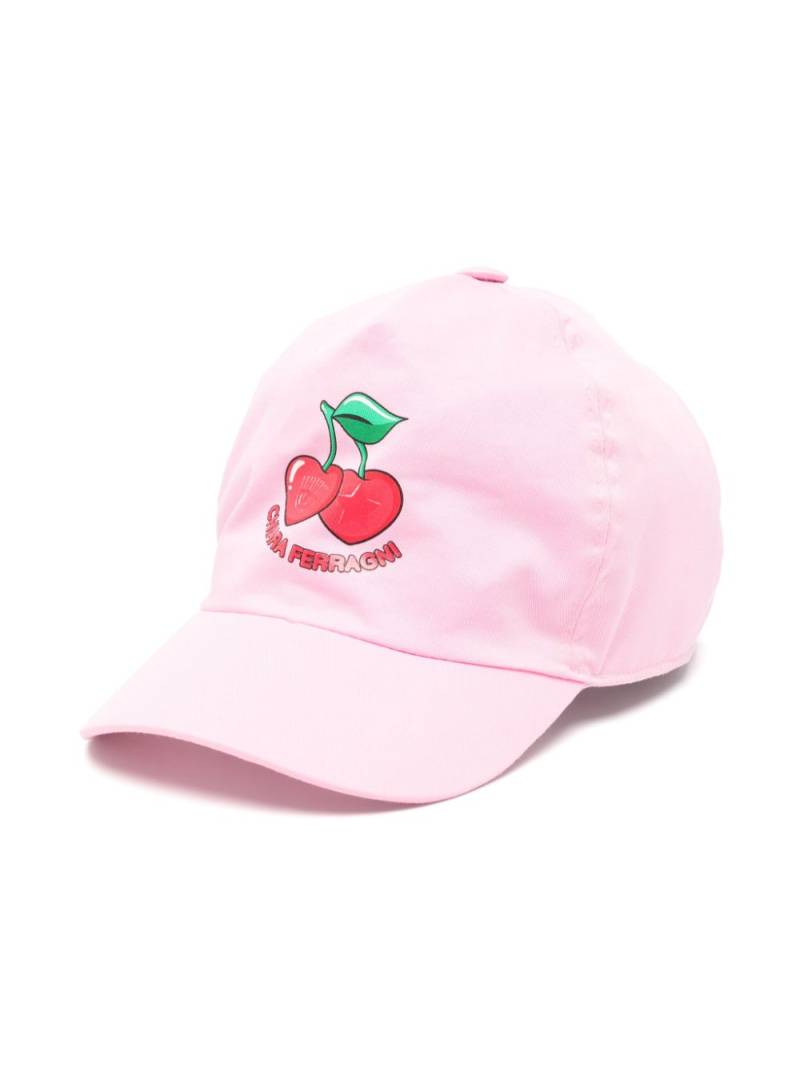 Chiara Ferragni Kids cherry-print cotton baseball cap - Pink von Chiara Ferragni Kids