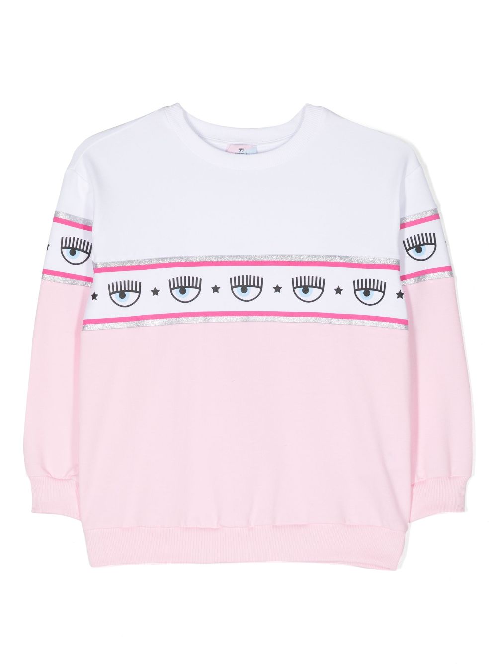 Chiara Ferragni Kids eyelike-motif panelled sweatshirt - Pink von Chiara Ferragni Kids