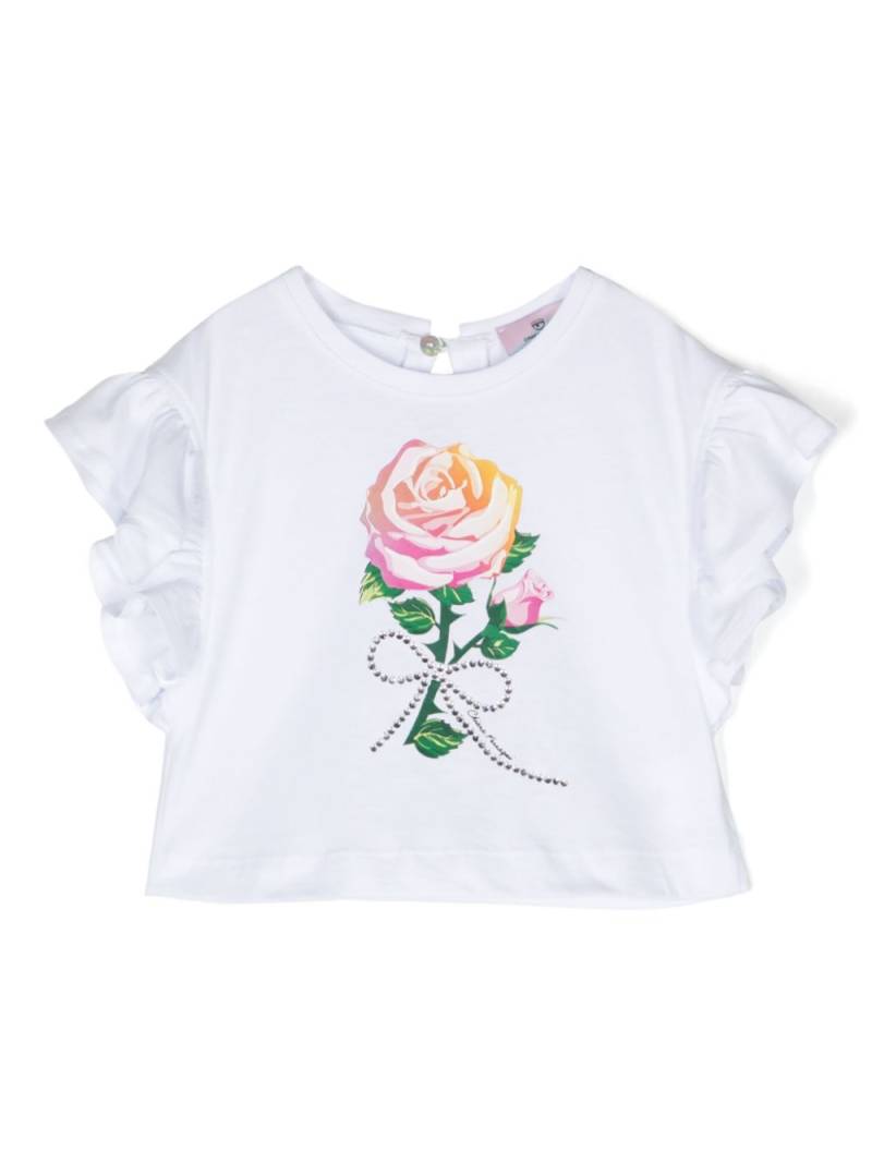 Chiara Ferragni Kids floral-print cotton T-shirt - White von Chiara Ferragni Kids