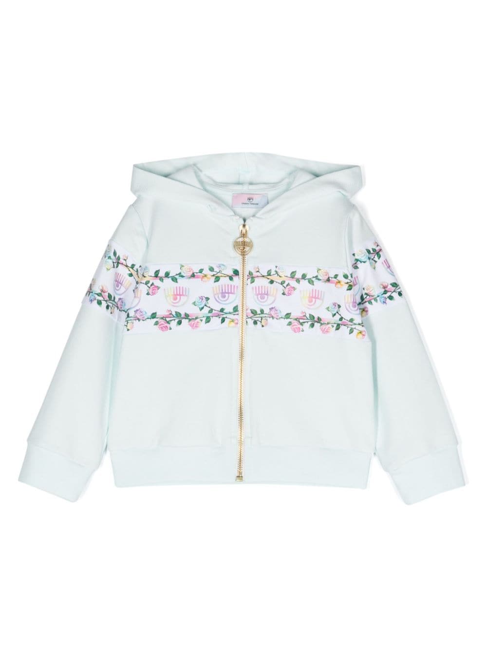 Chiara Ferragni Kids floral-print track jacket - Blue von Chiara Ferragni Kids