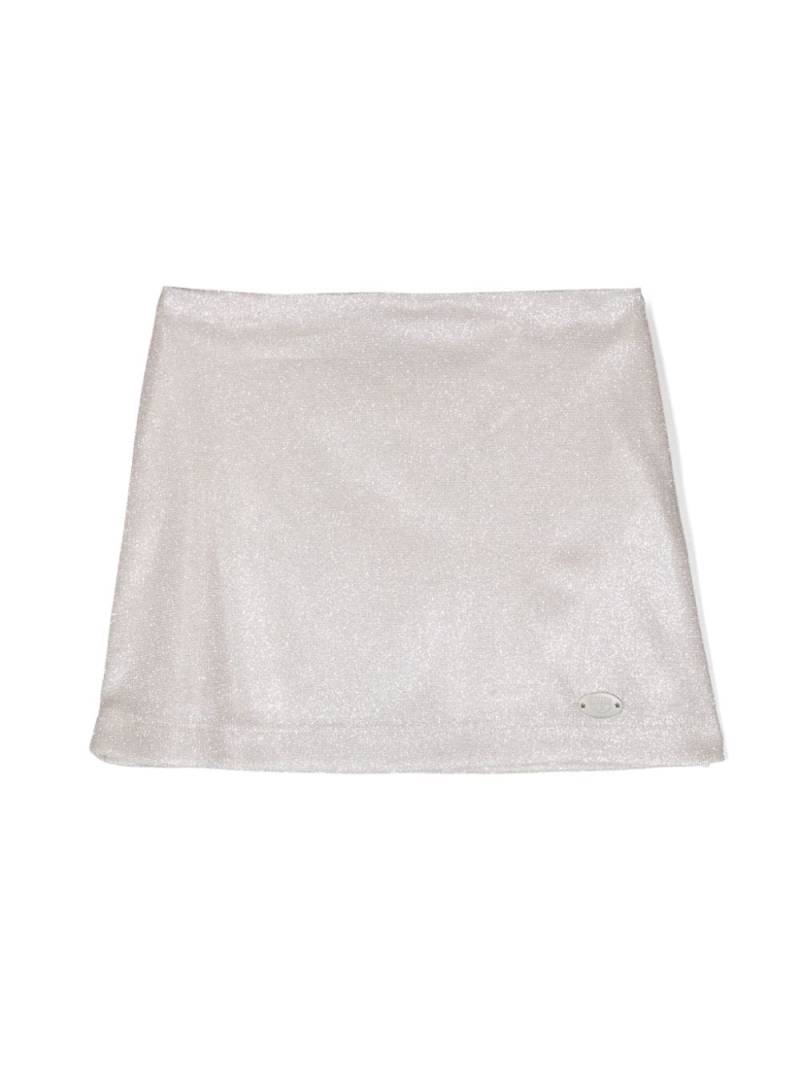 Chiara Ferragni Kids glitter-embellished A-line miniskirt - Gold von Chiara Ferragni Kids