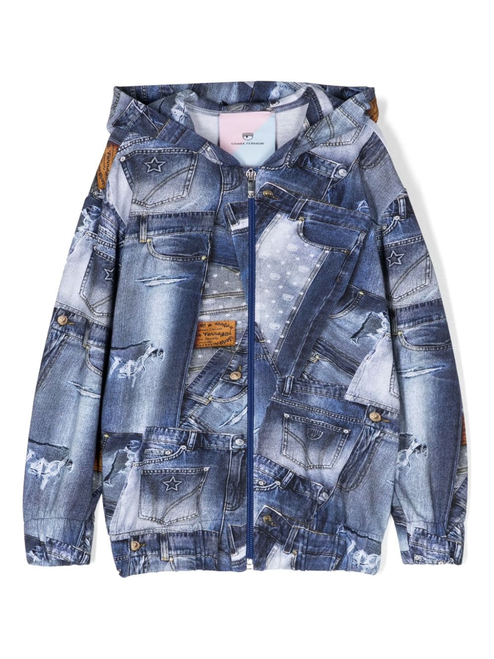 Chiara Ferragni Kids graphic-print denim jacket - Blue von Chiara Ferragni Kids