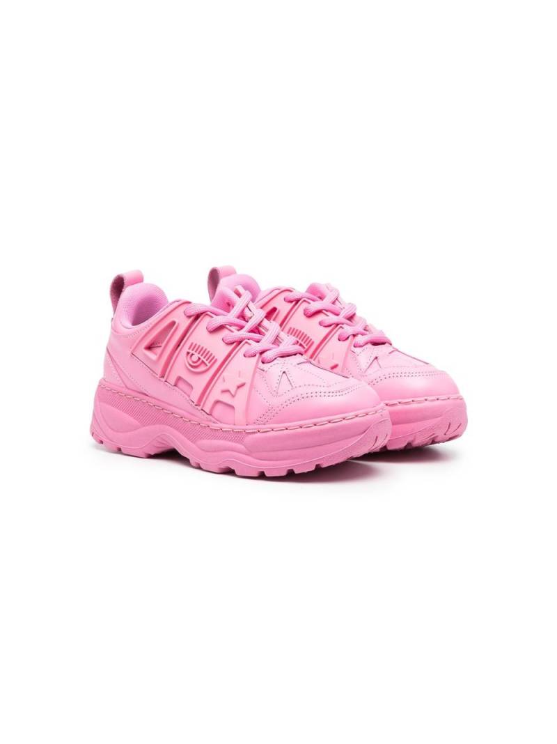 Chiara Ferragni Kids lace-up sneakers - Pink von Chiara Ferragni Kids