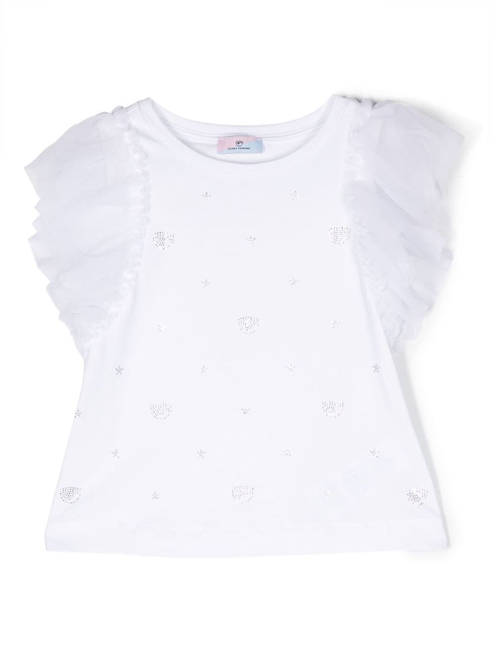 Chiara Ferragni Kids logo-detail cotton top - White von Chiara Ferragni Kids